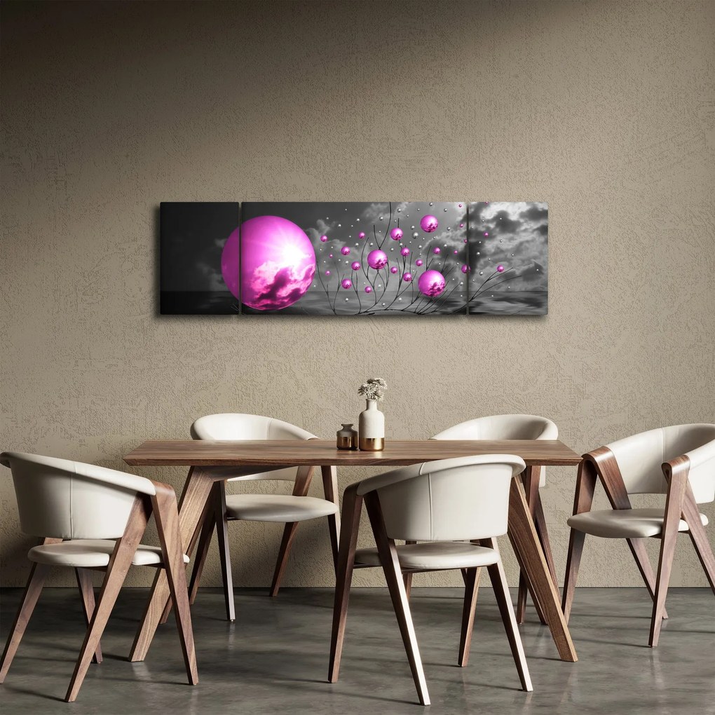 Obraz różowych kul (170x50 cm)