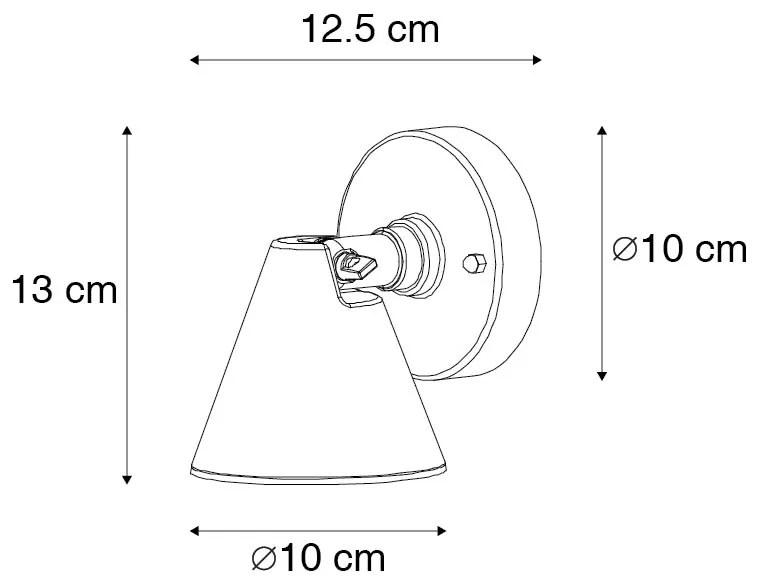 Zewnetrzna Nowoczesna lampa ścienna zewnętrzna czarna IP44 regulowana - Ciara Nowoczesny Oswietlenie zewnetrzne