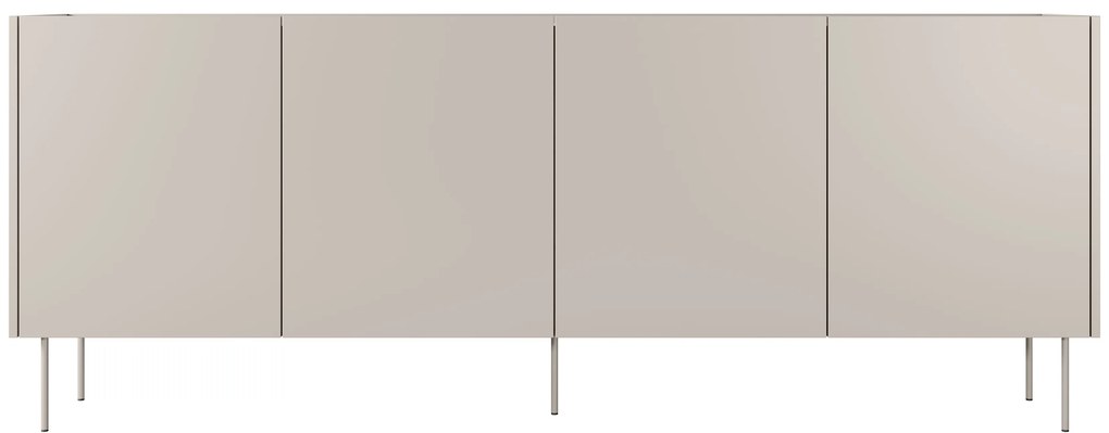 Komoda Desin 220 cm czterodrzwiowa - kaszmir / dąb nagano