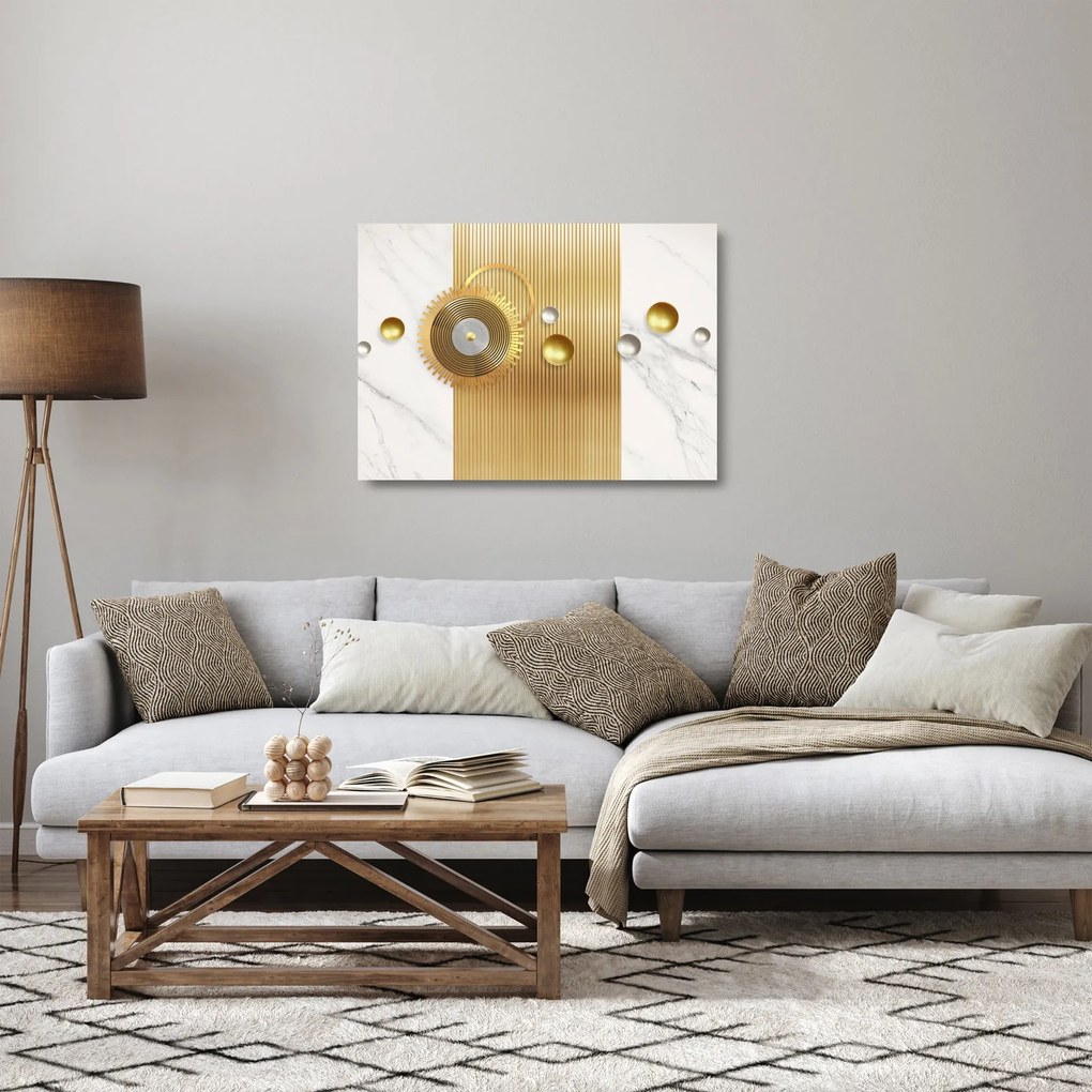 Obraz na szkle - Perły na marmurze (70x50 cm)