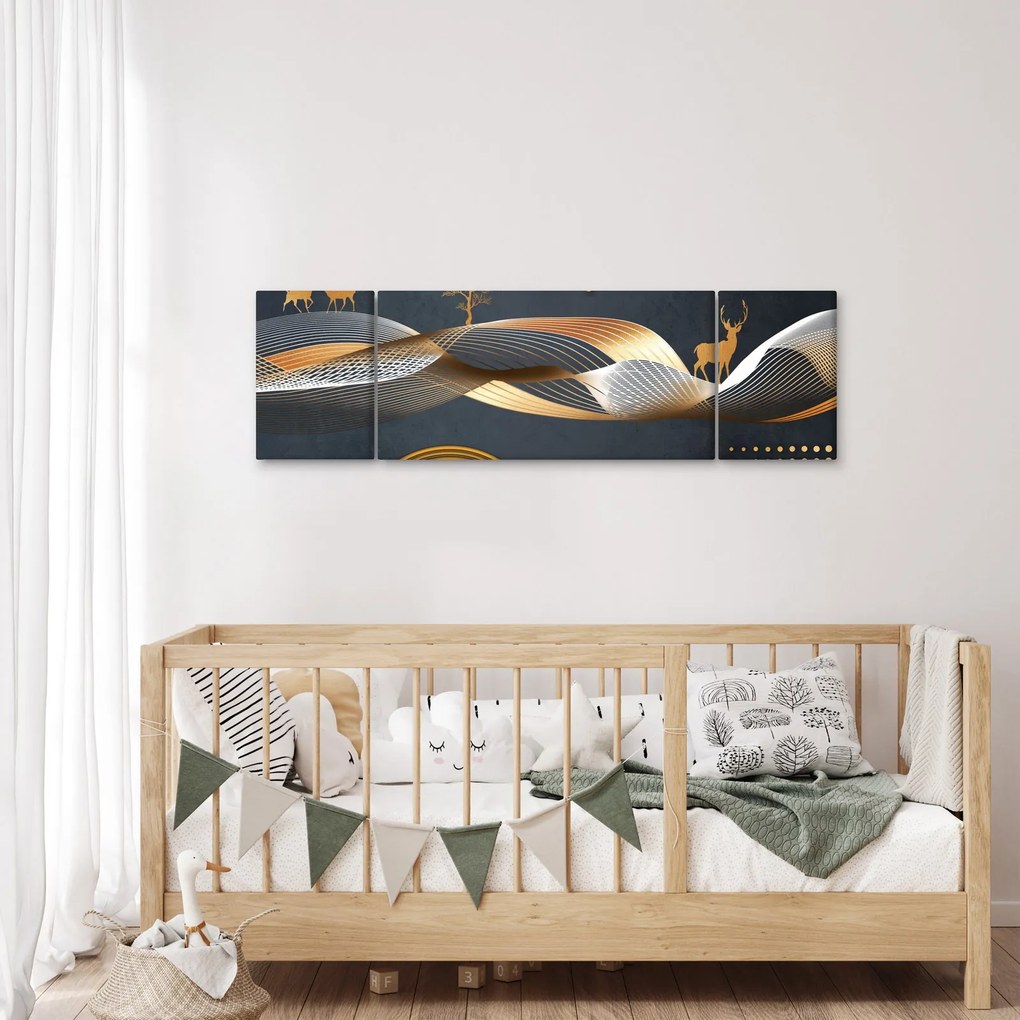 Obraz - Grafika z jeleniem (170x50 cm)
