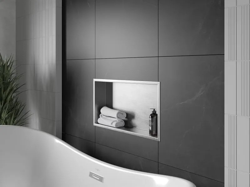 Mexen X-Wall-R półka wnękowa z kołnierzem 60 x 30 cm, inox - 1910603010