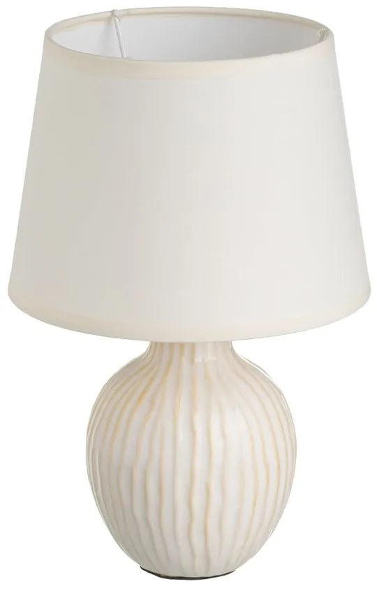 Kremowa ceramiczna lampa stołowa z tekstylnym kloszem (wys. 28 cm) – Casa Selección
