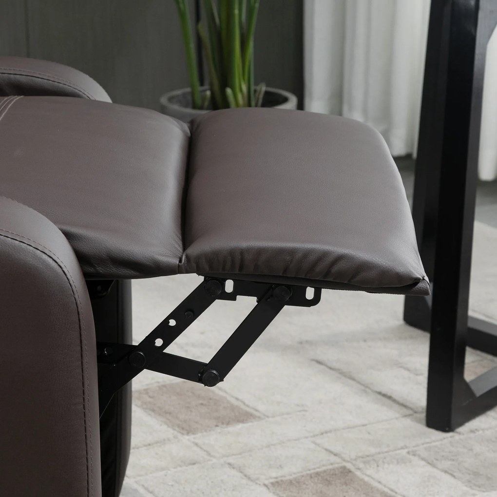 HOMCOM Fotel relaksacyjny telewizyjny z masażem wibracyjnym, funkcja leżenia, 2 punkty masażu, pilot, 68 x 88 x 98 cm, brązowy | Aosom PL