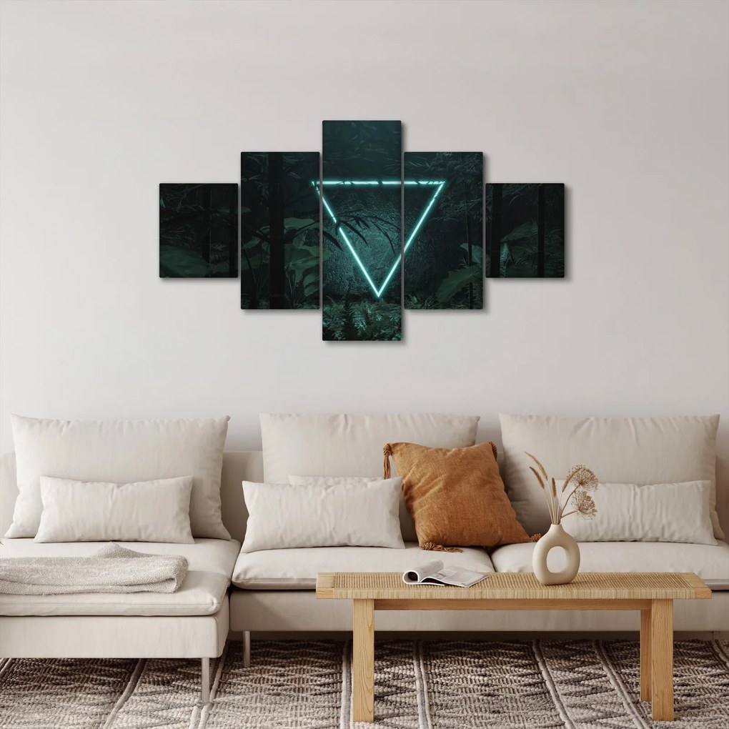 Obraz - Neonowy trójkąt w dżungli (125x70 cm)