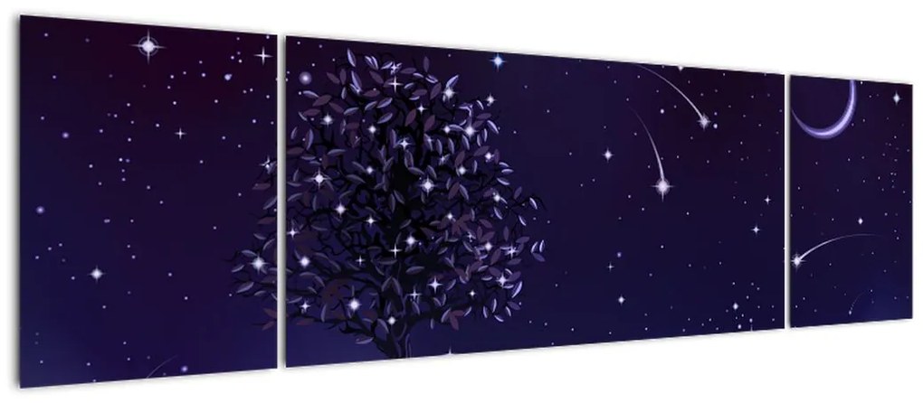 Obraz - Noc uchwycona przez ilustrację (170x50 cm)