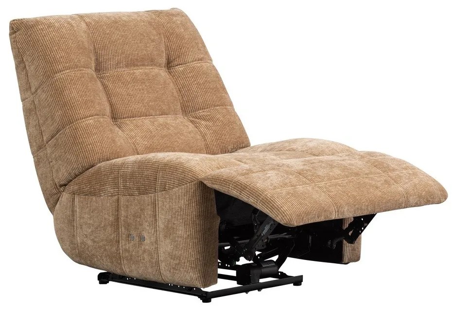 Jasnobrązowy częściowo rozkładany sztruksowy fotel wypoczynkowy Hein – WOOOD