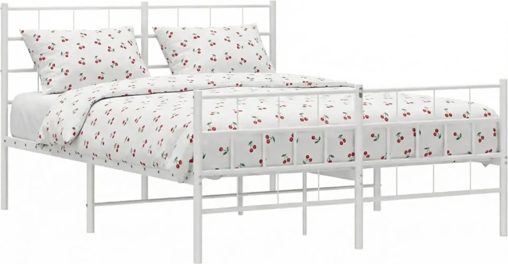 Białe podwójne łóżko z wezgłowiem 160x200 H1-M49