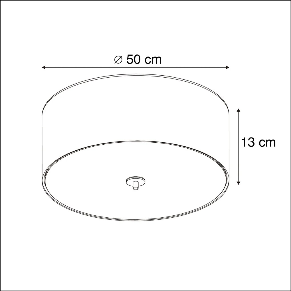 Rustykalna lampa sufitowa szara 50 cm - Drum Nowoczesny Oswietlenie wewnetrzne