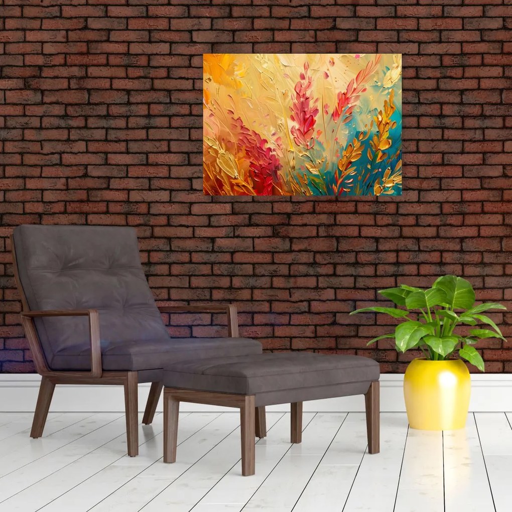 Obraz na szkle - Malowanie pola (70x50 cm)