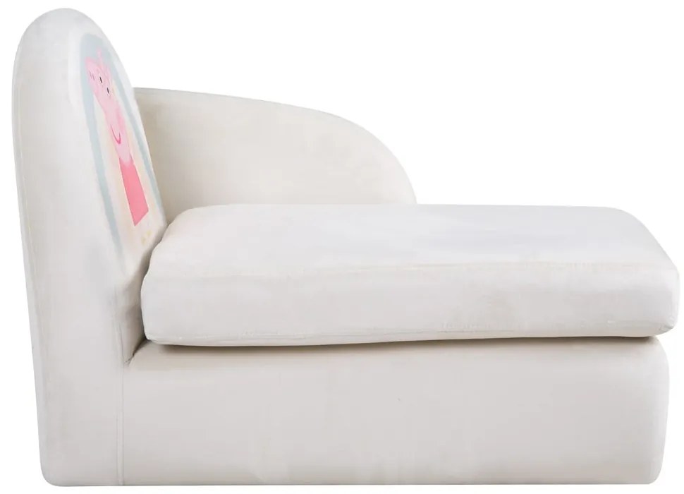 Biała aksamitna sofa dla dzieci 75 cm Peppa Pig – Roba