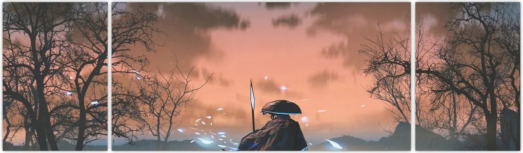 Obraz - Ilustracja przedstawiająca wojownika (170x50 cm)