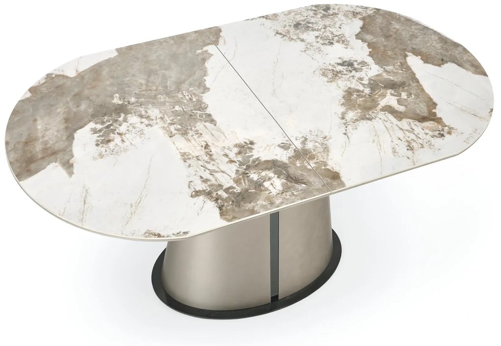 ROBINSON stół rozkładany 160-200/90/76 cm, beżowy marmur cappuccino czarny