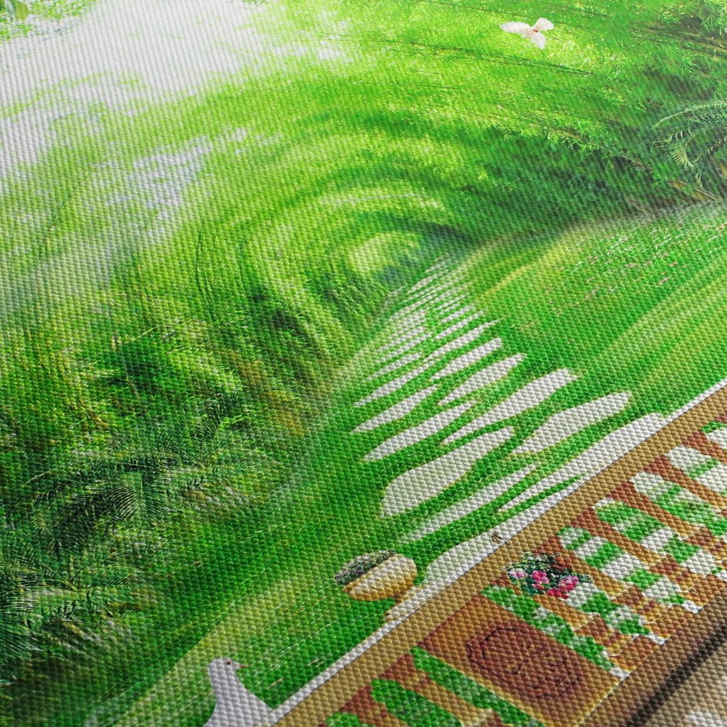 Obraz - Widok na tropikalny ogród (170x50 cm)