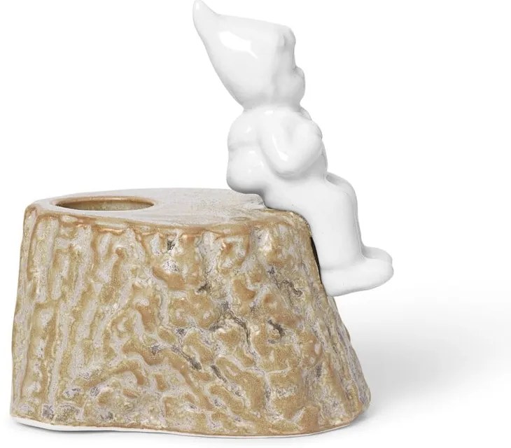 Świąteczny świecznik z porcelany i kamionki Kähler Design, dł. 9 cm