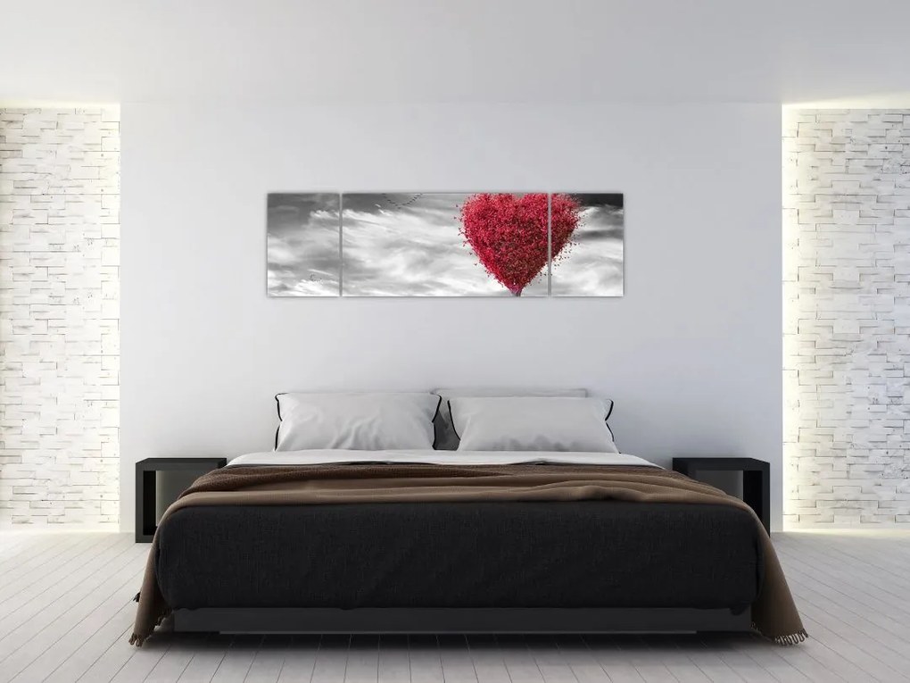 Obraz - serce z koroną drzewa (170x50 cm)