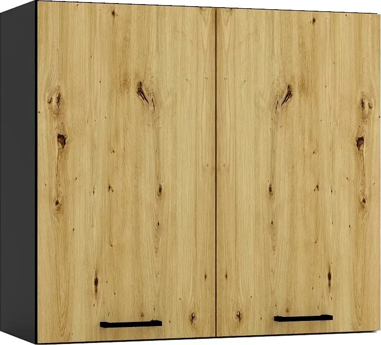 Szafka kuchenna wisząca 80 cm grafit + dąb artisan F8-S47
