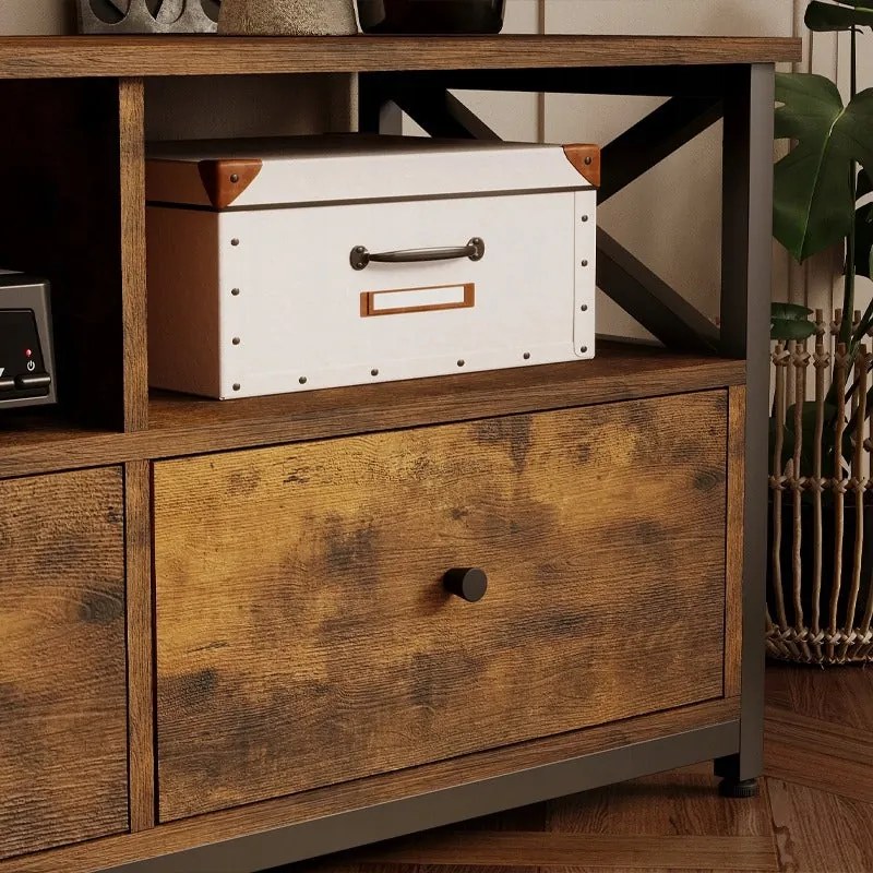 Szafka rtv pod telewizor rustykalny brąz 143 cm