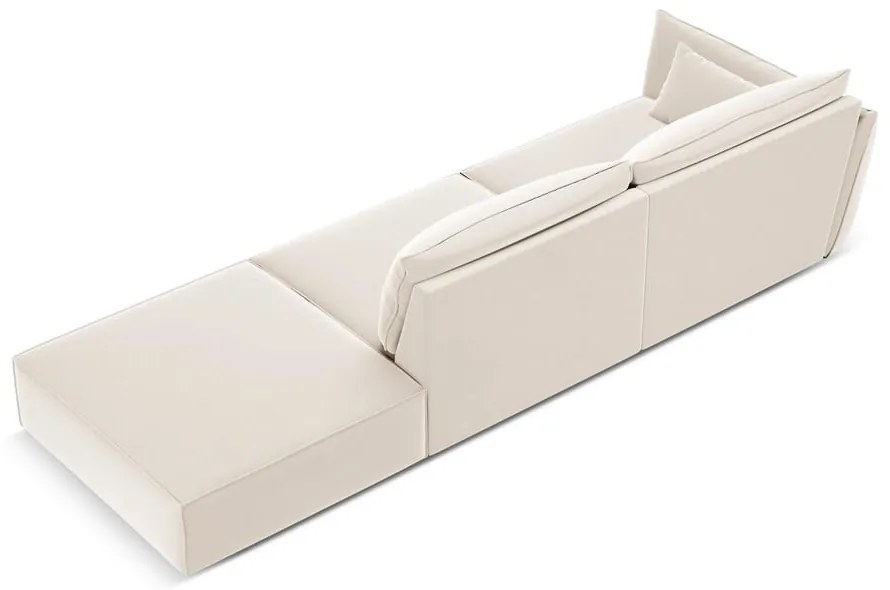 Beżowa aksamitna sofa lewostronna 264 cm Vanda – Mazzini Sofas