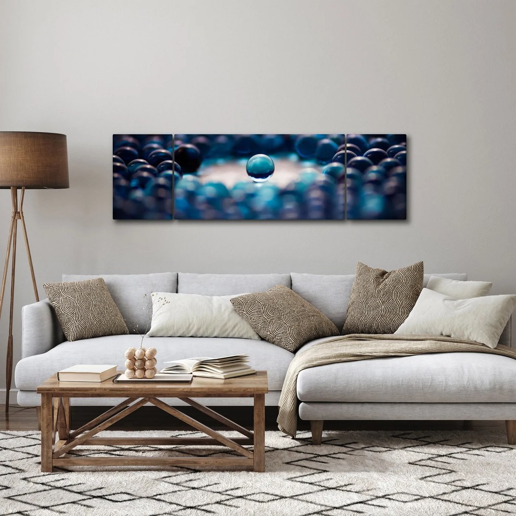 Obraz - Niebieskie kuleczki (170x50 cm)