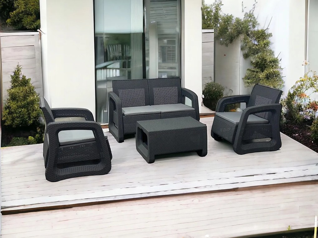 Zestaw mebli ogrodowych z tworzywa Malezja MAS-LS-04 szary