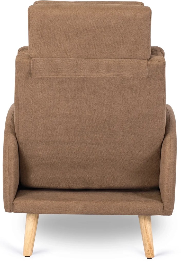 Fotel Wypoczynkowy HENRY z Podnóżkiem Brązowy Nowoczesny Loftowy