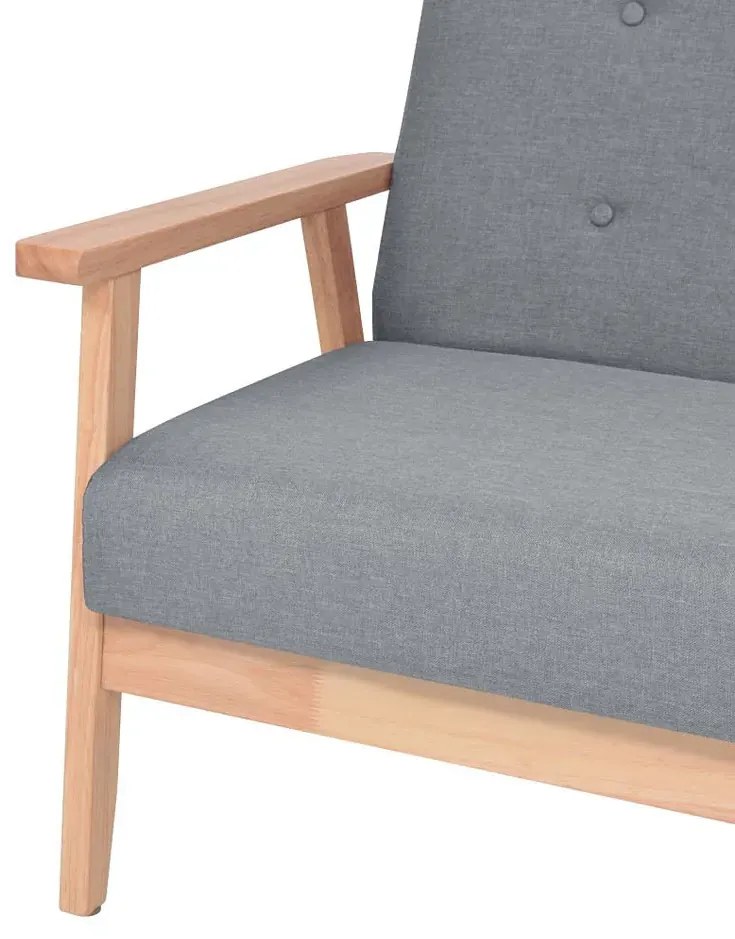 Jasnoszary komplet wypoczynkowy sofa z fotelem - Kifi 2X