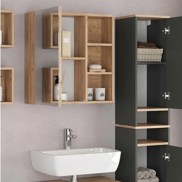 Zestaw mebli łazienkowych antracyt 62x32x54 senyo
