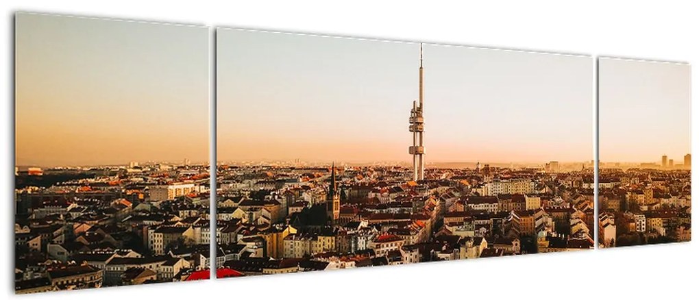 Obraz zachodu słońca nad Žižkov (170x50 cm)