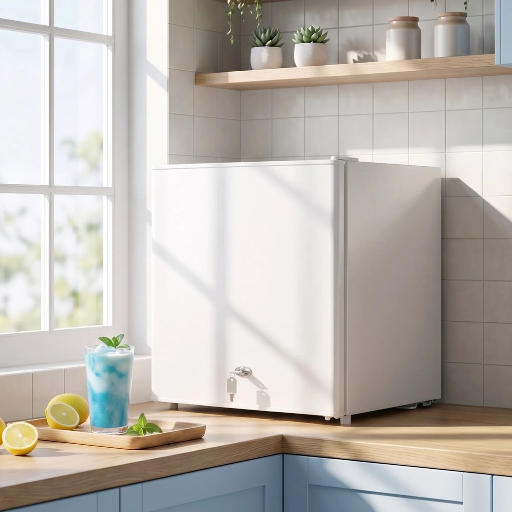 HOMCOM Mini-zamrażarka 35 l zamrażarka wolnostojąca 161 W 47 x 44,2 x 48,8 cm biały | Aosom PL