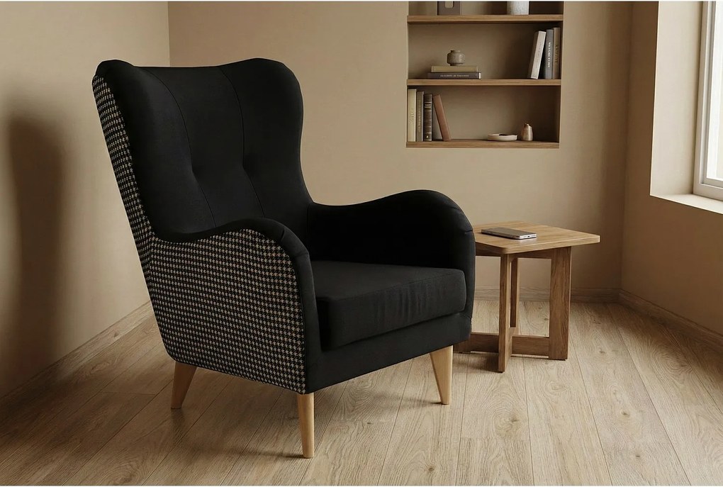 Elegancki fotel Roland z profilowanym siedziskiem i oparciem