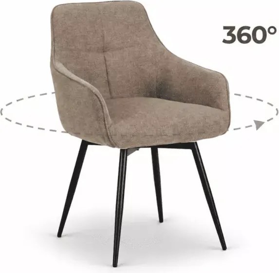 Krzesło obrotowe Razimo tapicerowane 360° – wygodne krzesło do jadalni, salonu i biura
