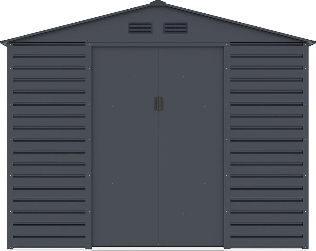 Szopa ogrodowa z ocynkowanej stali - Antracyt - 5,40 m² - ADELMO