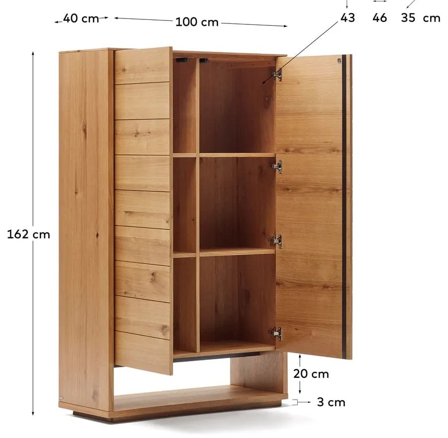Szafka w dekorze dębu 100x163,5 cm Alguema – Kave Home