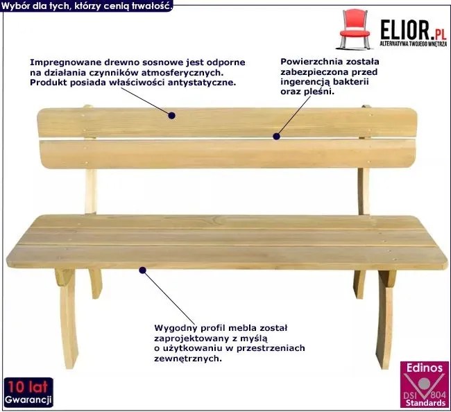 Drewniana ławka ogrodowa- brązowa P9-R89