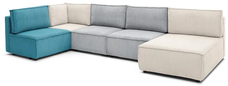 Sztruksowy narożnik (w kształcie litery U/strona zmienna) Nihad modular – Bobochic Paris