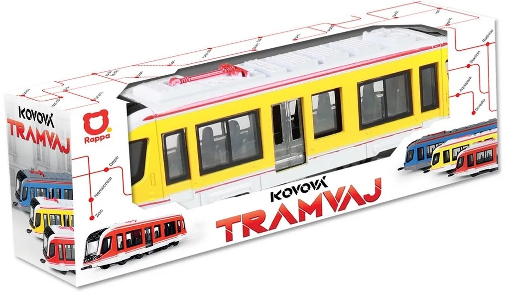 Tramwaj Rappa Metal żółty, 20 cm