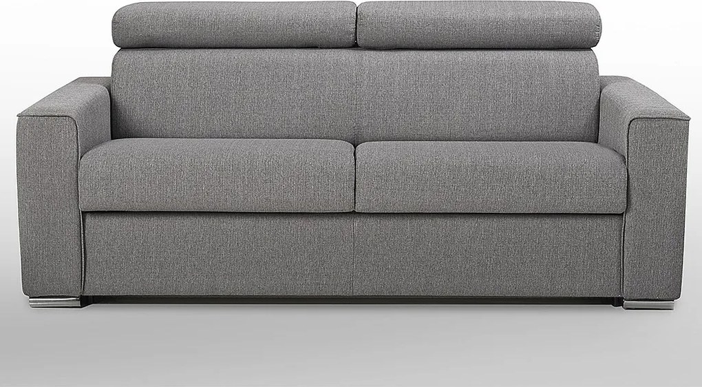 Kanapa 3-osobowa rozkładana typu express z tkaniny VIZIR - kolor szary - pow. spania: 140 cm - Materac 18 cm