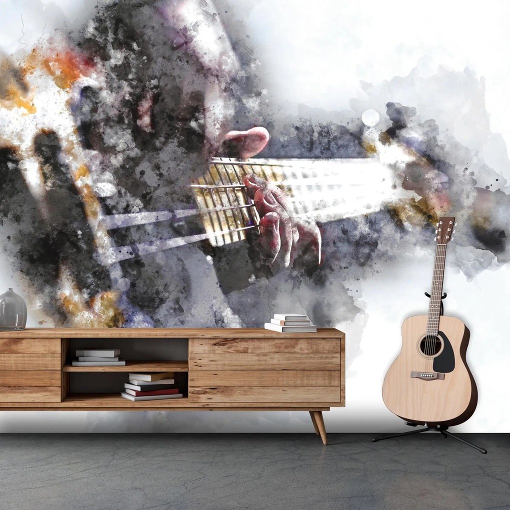Fototapeta - Gitara, akvarel (196x136 cm)