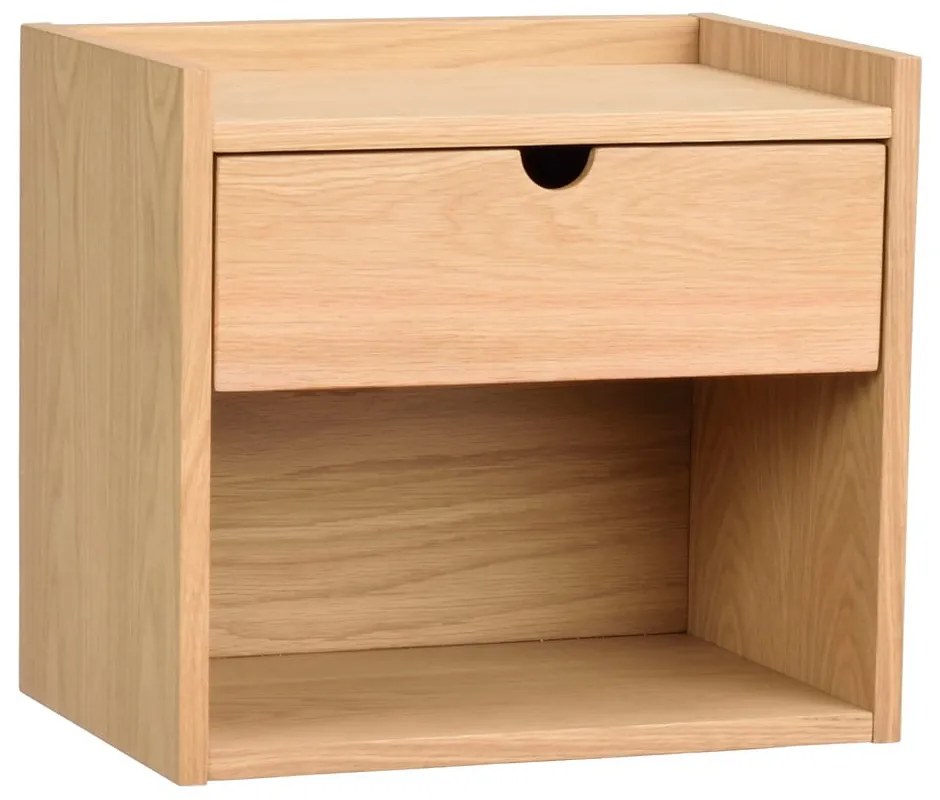 Naturalna szafka nocna z litego drewna dębowego wisząca/z półką Hillmond – Rowico