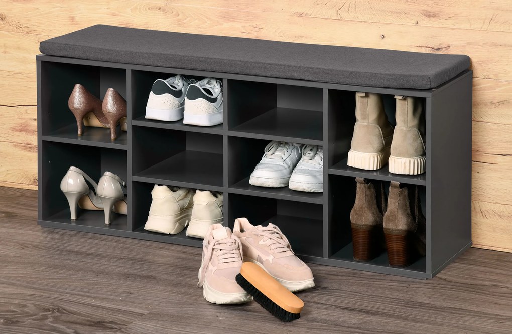 Szafka na buty z siedziskiem, 10 półek, Kesper
