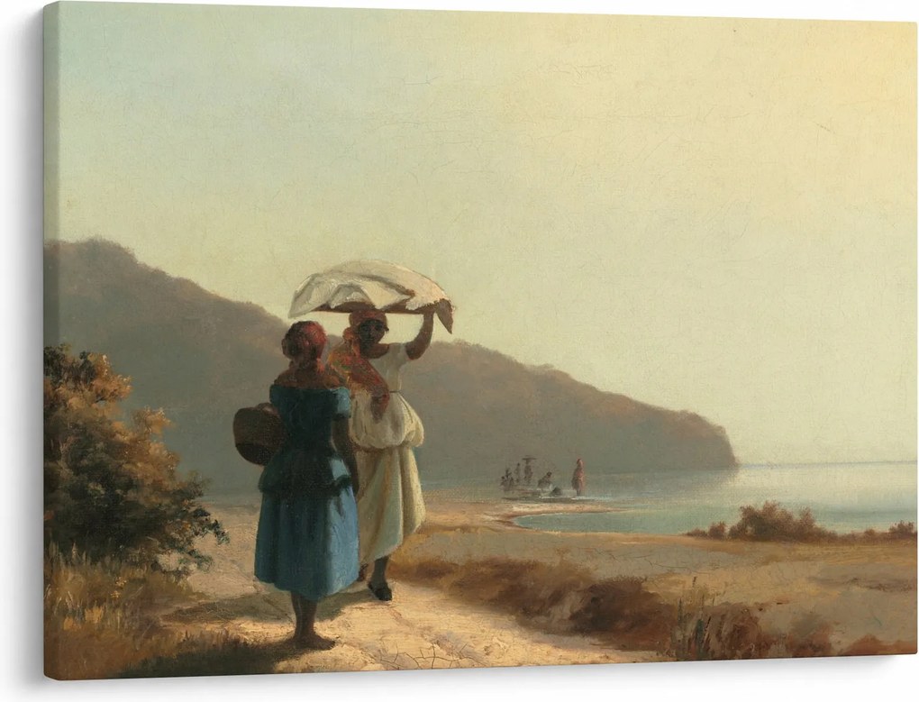 Obraz - Camille Pissarro, Two Women Chatting by the Sea, St. Thomas, reprodukcje (70x50 cm)