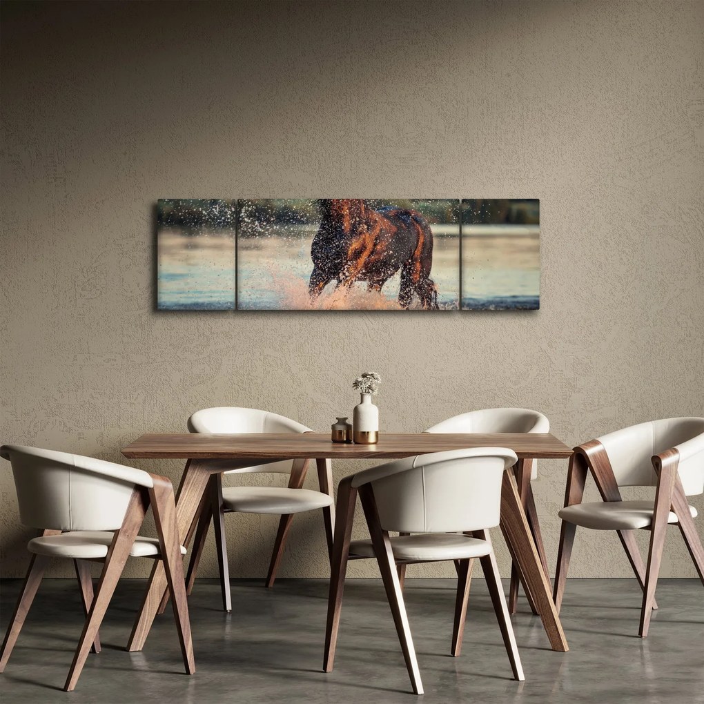 Obraz - Biegnący koń (170x50 cm)