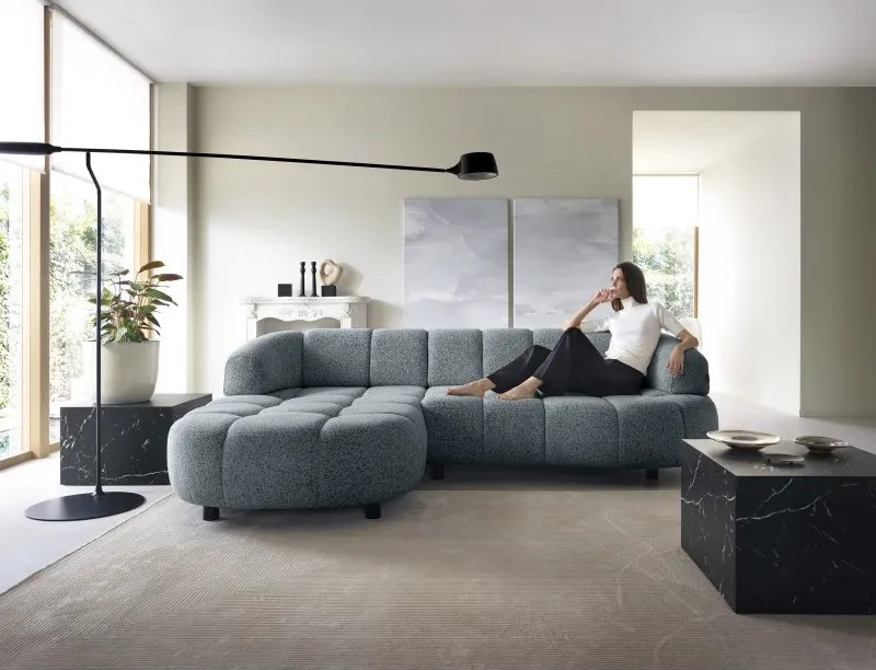 Narożnik VELPA S z elektryczną regulacją siedziska Lewostronny wolnostojący w tkaninie PUENTE 94 WERSAL