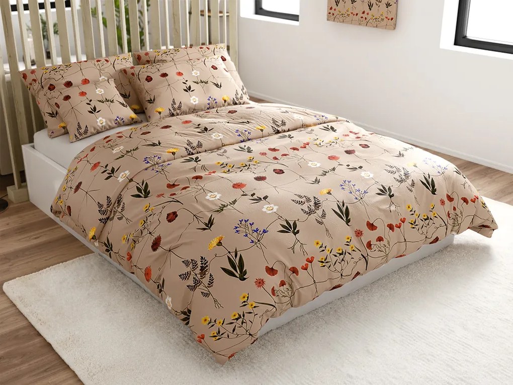 PrzytulneMieszkanie.pl PrzytulneMieszkanie.pl Pościel z mikropluszu HERBAR beżowa Rozmiar pościeli: 2 szt 70 x 90 cm | 200 x 220 cm