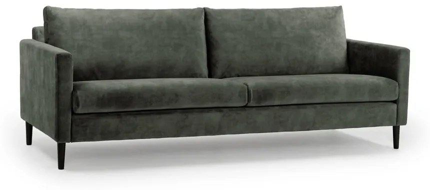 Zielonoszara sofa z aksamitnym obiciem Scandic Adagio, szer. 220 cm