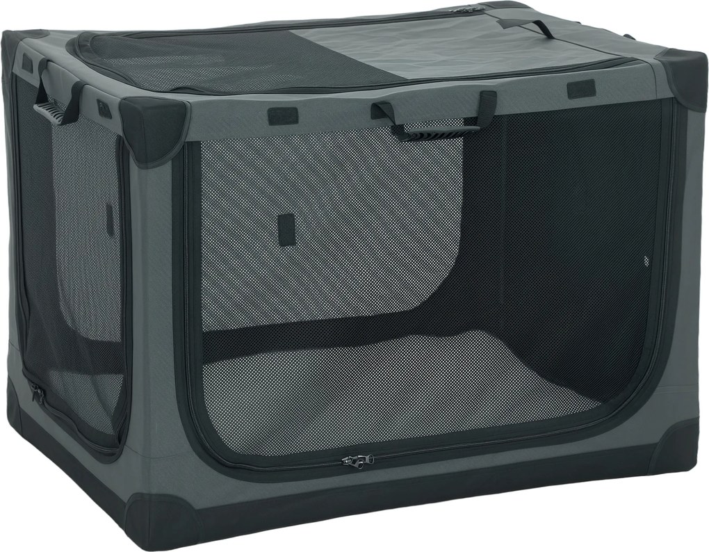 PawHut Składana transporterka dla psa z poduszką, zdejmowany i pralny pokrowiec z tkaniny Oxford dla psów do 38 kg, zielony militarny | Aosom PL