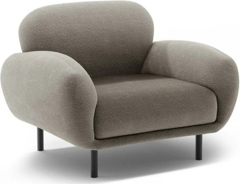 Szary fotel z materiału bouclé Poppy – Micadoni