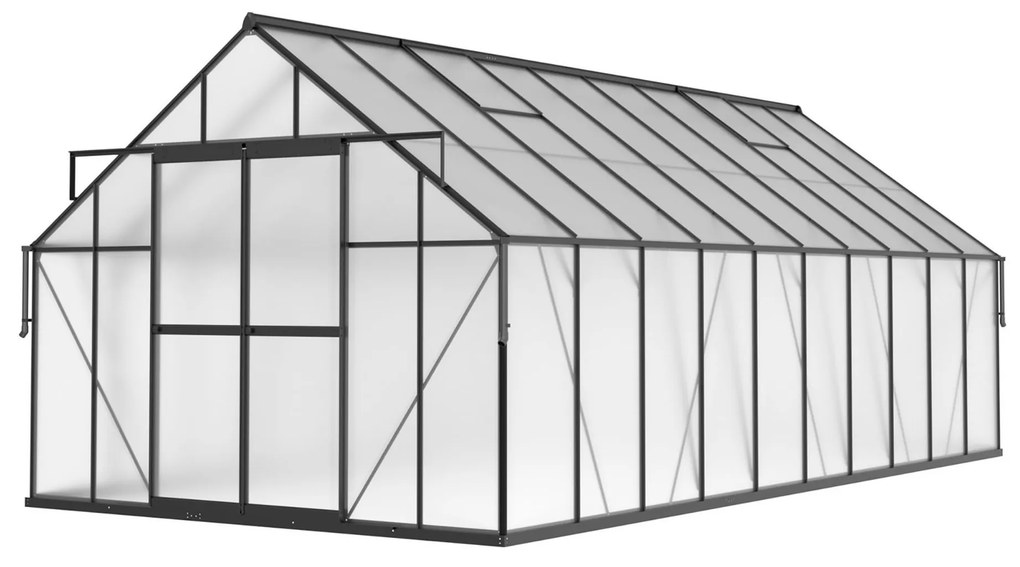 SZKLARNIA OGRODOWA Z POLIWĘGLANU 607×305×245 CM PREMIUM