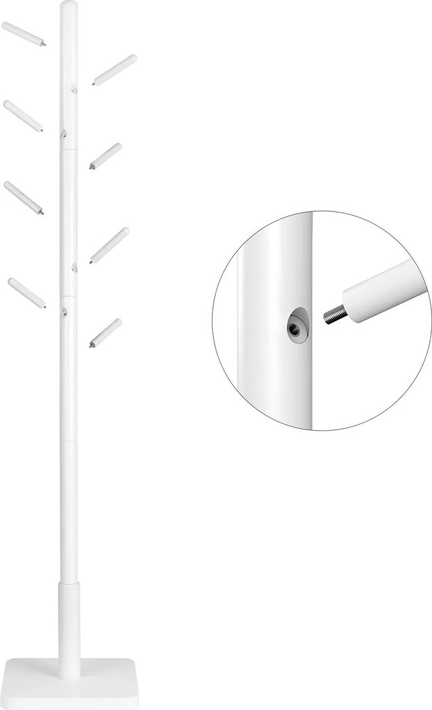 Biały stojakowy wieszak ARBO